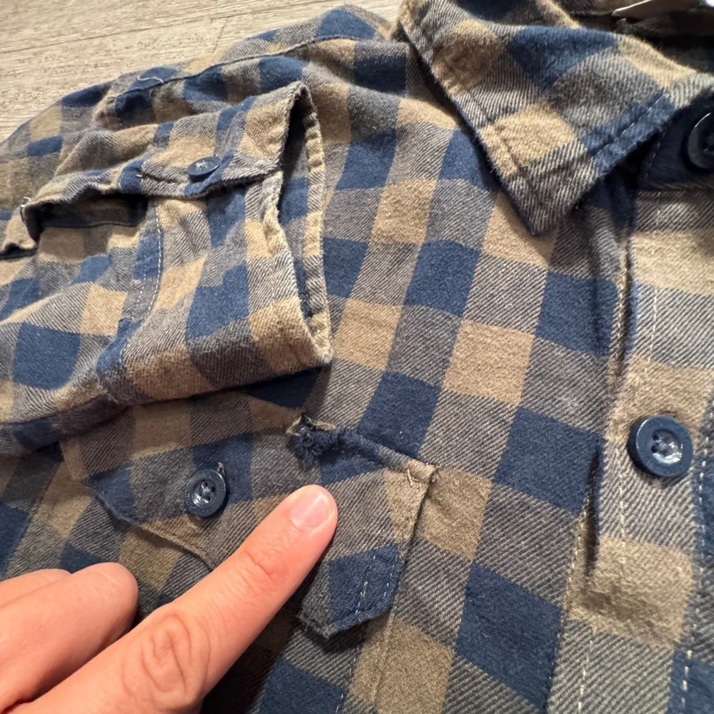 Mountain Warehouse Flannel Shirt Mens 3XL Blue Plaid Cotton Outdoor Rugged Camp